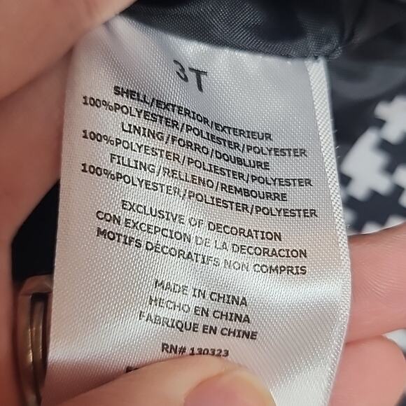 Kids Headquarters Black and White Peplum Puffer Vest, 3T - Picture 5 of 8